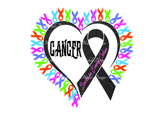 Cancer sucks in every color heat press transfer
